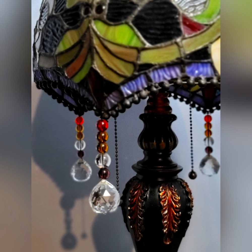Antique Tiffany Stained Glass Lamp